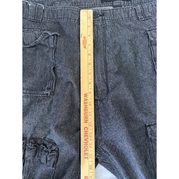 Sean John Men's Size 46 Cargo Flight Pants Tie Bottom Gray Y2K 100% Cotton Light - Picture 9 of 12